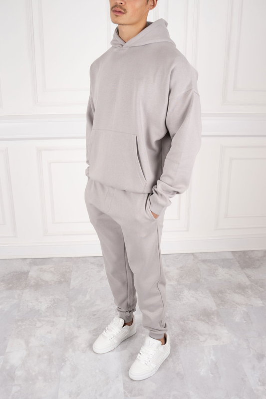 DAY TO DAY OVERSIZED FULL TRACKSUIT - GREY MARL